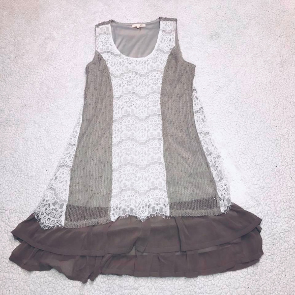 Ryu Dresses & Skirts - RYU for Anthropologie Boho Lace Ruffle Dress Tunic